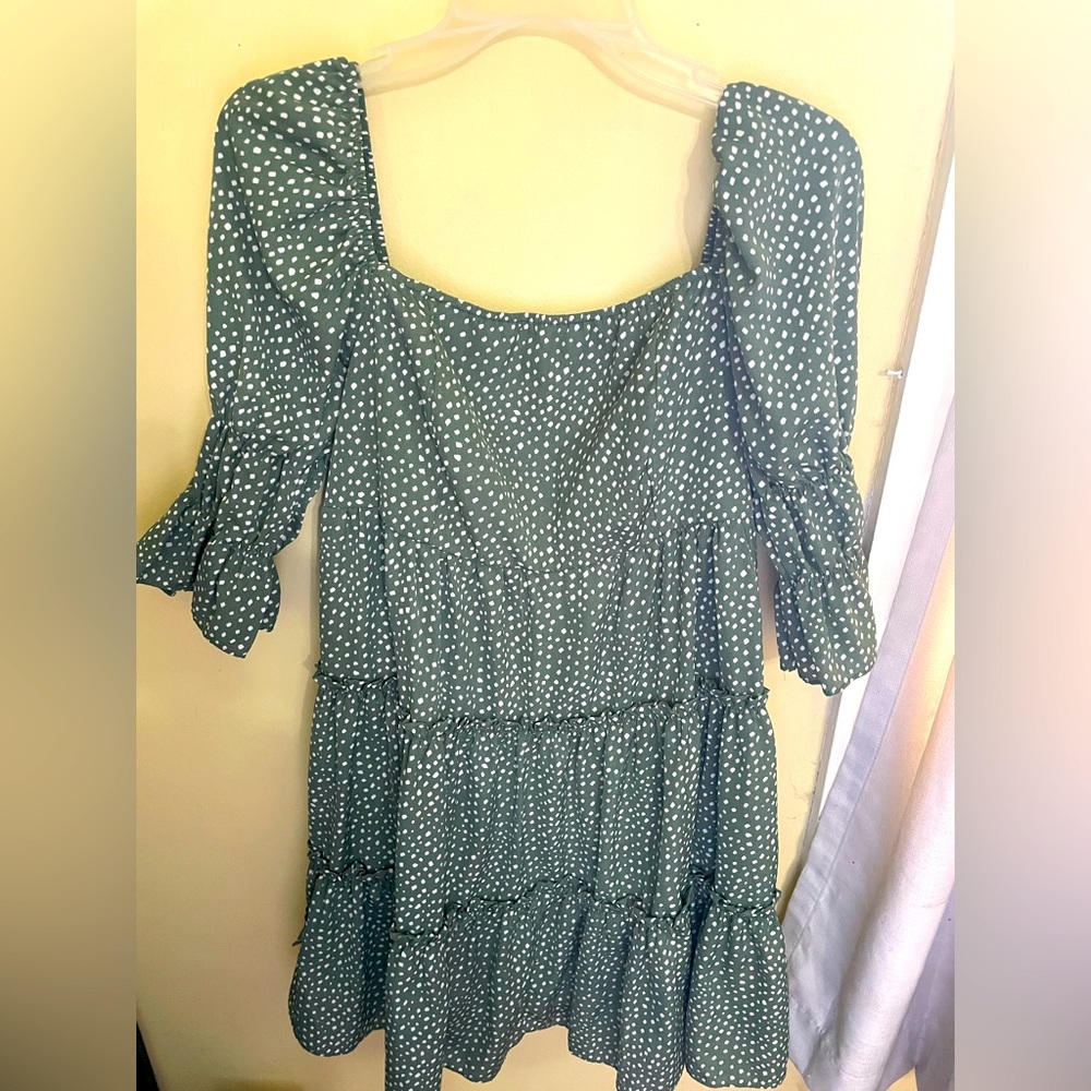 Olive green mini dress